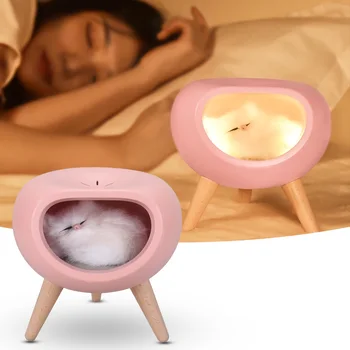 Mielas Naktį Žibintai Su Miegojimo Kitty LED Lempa USB Įkrovimo Reguliuojamas Brightless Miegamojo Puošmena Kalėdų, Gimtadienio Dovana