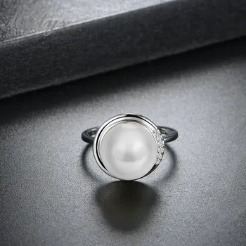 Mytys Lady Perlų Žiedas Sidabro Spalvos Vestuves Didmeninės Juvelyrikos Dovanų Žiedą, Klasikinis Dizainas Madingų R1898