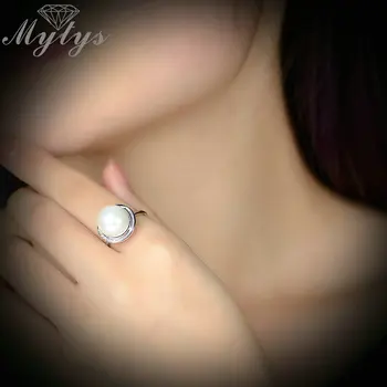 Mytys Lady Perlų Žiedas Sidabro Spalvos Vestuves Didmeninės Juvelyrikos Dovanų Žiedą, Klasikinis Dizainas Madingų R1898
