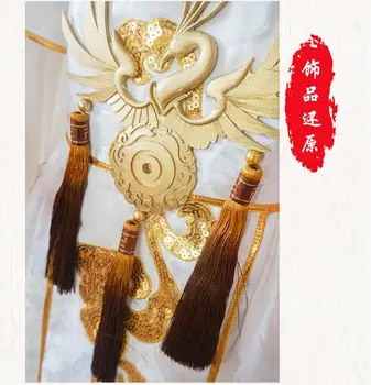 Tian Guan Ci Fu Cos Xie Lian Kostiumas Yue Shen Platinum Povas Cosplay Costmes Pilnas Komplektas Perukas Batai Aksesuarai Šluostės