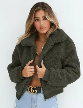 2019 Žiemos Vilnos Sweatershirt Sherpa Vilnos Negabaritinių Ilgas, Purus Rudenį, Žiemą Šilta Dėvėti Moterų Hoodies Paltas