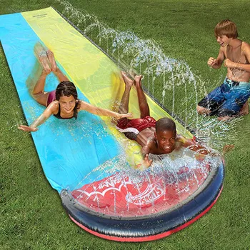 Double Racer Baseinas Vaikams, Pripučiami Vandens Kalniukas Vasaros Lauko Žaidimas, skirtas Žaisti Vaikams, Vandens Skaidrės Purškimo vandens parkas Žaislai