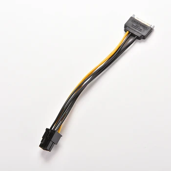 20cm Ilgis SATA 15 Pin Male su ATX 6 Pin PCI-Express PCI-E vaizdo plokštė Maitinimo Adapterio Kabelį Prijunkite Laidas Konverteris 1PC
