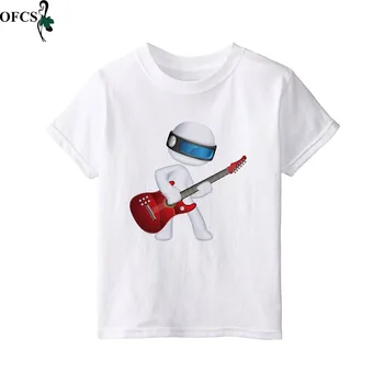 Vaikai Spausdinimo Trumpas Rankovėmis Marškinėliai Medvilnės Animacinių filmų Mergina T-shirt Viršuje Baltos Apvalios Kaklo Berniukai Marškinėlius Vaikų Vasaros Kasdienių Drabužių