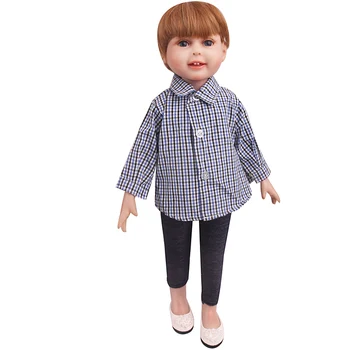 18 colių Mergaičių lėlės drabužiai Amerikos naujagimių Naujas pledas marškiniai ir kelnės žaislai suknelė tinka 43 cm kūdikių lėlės c803