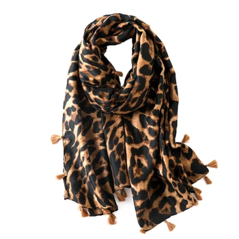 Rudenį, Žiemą Leopard Dot Kutas Viskozė Skara Skara Moterų Spausdinti Neckerchief Prabangos Prekės Foulards Musulmonišką Hidžabą Sjaal