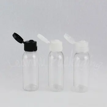 55ML Skaidraus Plastiko Butelis Flip Top Cap , 55CC Šampūnas / Losjonas Pakuotė Butelis , Tuščias Kosmetikos Dėžutę ( 50 VNT/Lot )