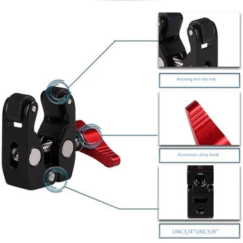 Kamera Apkabos, Krabų Mount blykstės ir fotoaparato kontaktinės jungties Adapteris, skirtas Srityje LCD Ekranas, LED Apšvietimas, Blykstė, Mikrofonas, Gopro, Action Cam
