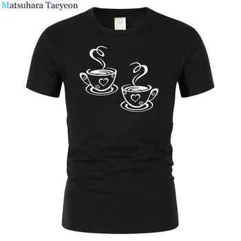 Matsuhara Taeyeon brand t-shirt Trumpas Rankovės Įgulos Kaklo Medvilnės Viskozės t shirts, Pienas, arbata, kava Meilės spausdinti marškinėlius drabužiai