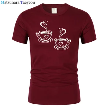 Matsuhara Taeyeon brand t-shirt Trumpas Rankovės Įgulos Kaklo Medvilnės Viskozės t shirts, Pienas, arbata, kava Meilės spausdinti marškinėlius drabužiai