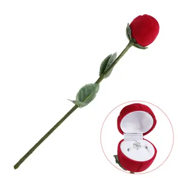 Raudona Rožė Romantiška Saugojimo Organizatorius Dalyvavimas Vestuvių Žiedas Dėžutę plastikinę Dėžutę, Papuošalai Žiedą, Karoliai Laikymo Dėžės