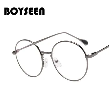 BOYSEEN Apvalus rėmo Retro tendencija plokščio veidrodžio, Optiniai akiniai Literatūros gerbėjas gali būti įrengta trumparegystė 3198