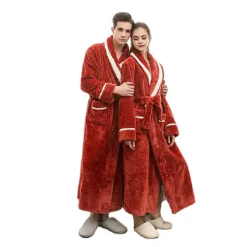Rudenį, žiemą naujas aksominė serija pratęsta storio flanelė pora Pižamą chalatas moterų negabaritinių pižama sleepwear rūbeliai