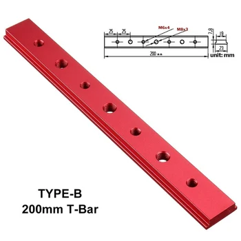 Raudona T-Bar Slankiklį Aliuminio Lydinio T-track Mitra, Veržimo 
