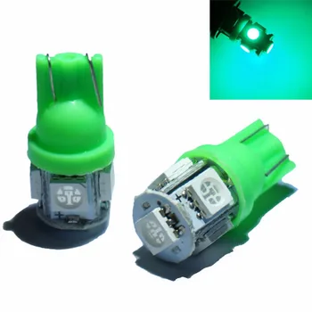 5vnt/daug Žalios T10 192 168 W5W 5050 5SMD LED Automobilio Salono Pleišto Lemputės