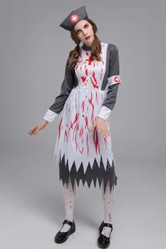 Helovinas Juoda Vampyras Zombie Kostiumas Prijuostė Vienuolė Kunigą, Zombie Charakteris Vienodas Cosplay Etape Kostiumas maid baisu gydytojas suknelė