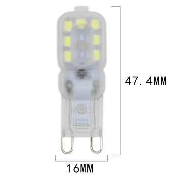 10X Mini G9 SMD2835 LED Lempos išlaidos 1.5 W 220V LED Šviesos Kukurūzų Svogūno Kristalų Liustra G9 Lempučių Šviesa Pakeisti Halogeninės 15W 20W