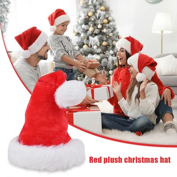 Kalėdų Santa Claus Raudonos Kepurės Suaugusiems Vaikams Kalėdų Dekoro Naujųjų Metų Dovanos, Namų Šaliai Tiekia 30*40cm-WT