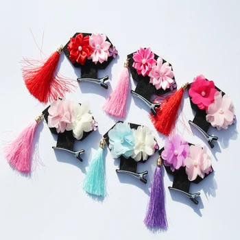 Mažmeninės prekybos naujausius Kinijos Čing Dinastija princesė stilius, plaukų įrašą merginos mielas kutas Gėlių plaukų segtukai vaikams plaukų papuošalas 1ps