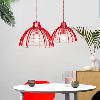 Raudona viela pjovimo liustra pramonės stiliaus Šiaurės paprasta kūrybinės gyvenimo kambario, miegamasis mėginio lempos