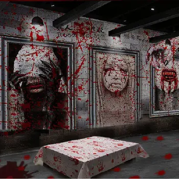Helovinas Dekoracijas Siaubo Kraujo Staltiesė Vampyras Zombie Kraujo Lašelinė Handprints Baisu Tematikos Stalo Dangtis