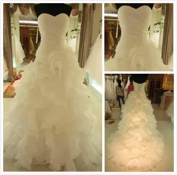 Klostyti Pakopų Elegantiškas Afrikos Undinė Vestuvių Suknelės, Plius Dydis Balta Nuotakos suknelė Nuotakos Undinė Vestuvių Suknelė