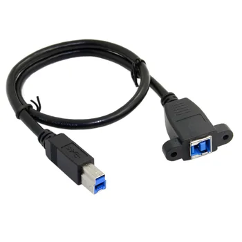 Super Greitis USB 3.0-B vyrų ir moterų ilgiklis su Panel Mount juoda spalva 0,5 m
