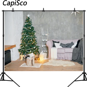 Capisco Kalėdų eglutė Fotografijos Backdrops sofa plytų Sienos Dekoracijos Fone Naujagimių Fotografijų Fone Šalių Fone