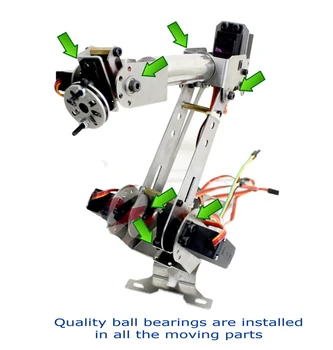 6 Ašį Sukasi Mechaninė Roboto Ranka Apkabos Rinkinys 6DOF Metalo Roboto Rankos Nerūdijančio Plieno Manipuliatoriaus Už Arduino Aviečių