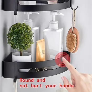 Vonios kambarys Stovo Virtuvės Lentynos, Sienos Kampe Šampūnas Kosmetikos Orgnizer Punch-nemokamai Saugojimo Turėtojas