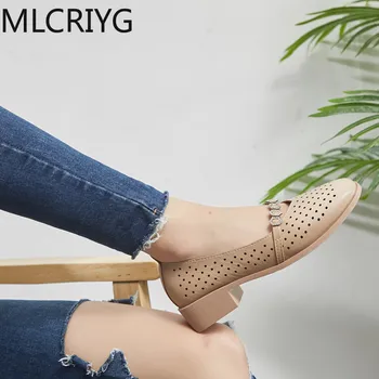 2019 dizaineris tuščiaviduriai naujas odos rankomis siuvami moteriški batai atsitiktinis odiniai batai butas neslidus moterų sandalai