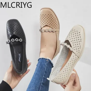 2019 dizaineris tuščiaviduriai naujas odos rankomis siuvami moteriški batai atsitiktinis odiniai batai butas neslidus moterų sandalai