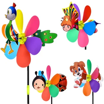 21inch Spalvinga Animacinių filmų vėjo malūnas Žaislai Pinwheel Savarankiškai surinkimo vėjo malūnas Vaikų Žaislas Dovanos