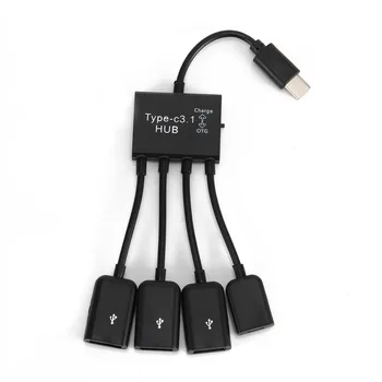 4 in 1 Keliems C Tipo USB 2.0 OTG Adapterio Kabelis Duomenų Keitiklis Adapteris Pelę, klaviatūrą ND998