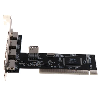 1Pcs USB 2.0 4 Port 480Mbps Didelės Spartos PER HUB Valdiklio plokštė PCI Adapter PCI Korteles Vista, Windows ME, XP, 2000 M 98 SE