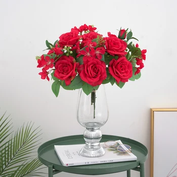 2020 Graži Rožė, Muilinių Dirbtinio Šilko Gėlės Mažų Puokštė Flores Namuose Šalis, Pavasarį Vestuvių Dekoravimas Netikrą Gėlių