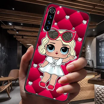 Animacinių filmų Lėlė Mergaitė Telefoną Atveju Xiaomi Redmi Pastaba 7 8 8T 9 9S 4X 7, 7A 9A K30 Pro Ultra black Vandeniui Minkštas Funda Gana