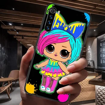 Animacinių filmų Lėlė Mergaitė Telefoną Atveju Xiaomi Redmi Pastaba 7 8 8T 9 9S 4X 7, 7A 9A K30 Pro Ultra black Vandeniui Minkštas Funda Gana