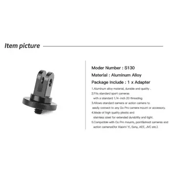 Kamera Accessary Aliuminio Lydinio 1/4 Mini Trikojo Adapteris Mount Turėtojas Metalo GoPro Hero 7/6/5/4 Xiaomi Yi/Sony x3000