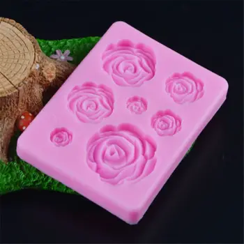 Nauja Kepimo Formą 3D Rožių Gėlių Silikono Minkštas Pelėsių Tortas Dekoro Šokolado, Konditerijos Kepimo Įrankiai Karšto
