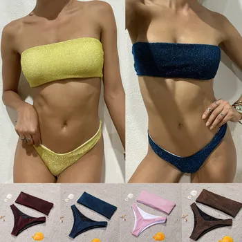 Narių 2020 aukso ir sidabro, šilko audinio servetėlės krūtinę paaukštintu liemeniu seksualus bikini greitis parduoti tong 
