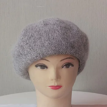 Korėjos ponios beretės žiemos trimatis minkštas teptukas skrybėlę triušio kailio ilgi plaukai šiltą kepurę literatūros moterų bud skrybėlę banga mergaitės