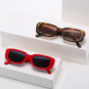 2020 Vintage Akiniai Nuo Saulės Moterims Prekės Ženklo Dizaineris Retro Saulės Akiniai Stačiakampio Akiniai Moterų Eyewears