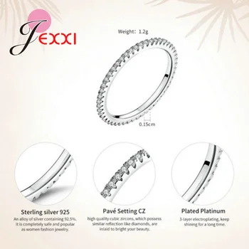 Didelis Skatinimo Korėjos Mados Dizaino Moterų Piršto Žiedai, 925 Sterlingas Sidabro Vestuviniai Žiedai Su Mažais Putojančio Krištolas Asfaltuoti