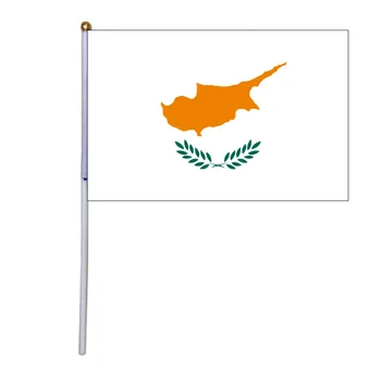 Nemokamas pristatymas xvggdg 100vnt 14 * 21cm Nacionalinės Vėliavos Kipras vertus vėliavas su plastiko stiebo Poliesteris Spausdinimo vėliavos