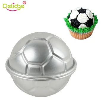 Delidge 2 vnt/set Aliuminio Futbolo Tortas Pelėsių Pasaulio Taurės 3D Futbolo Kamuolys, Minkštas Pyragas Apdaila Pelėsių Pudingas Kepimo Įrankiai