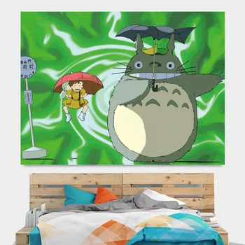 Mano Kaimynas Totoro Fone Audinio Bendrabutyje Sienų Medžiaga Kambarys Gobelenas Naktiniai Apdaila Sienų Medžiaga