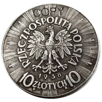 Rinkinys(1934-1939) 6pcs Lenkija 10 Zlotas Sidabro Padengtą Kopijuoti Monetos