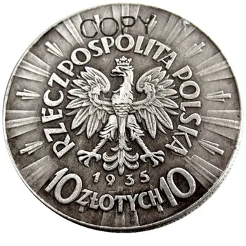 Rinkinys(1934-1939) 6pcs Lenkija 10 Zlotas Sidabro Padengtą Kopijuoti Monetos