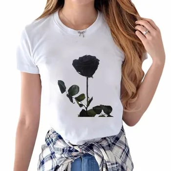 Trumpas rankovės kūrybinių mados moterų marškinėliai AOWOF naujas ponios eksporto didelis krūties seksualus bellyband prakaitas sugeriančios atspausdintas T-shirt